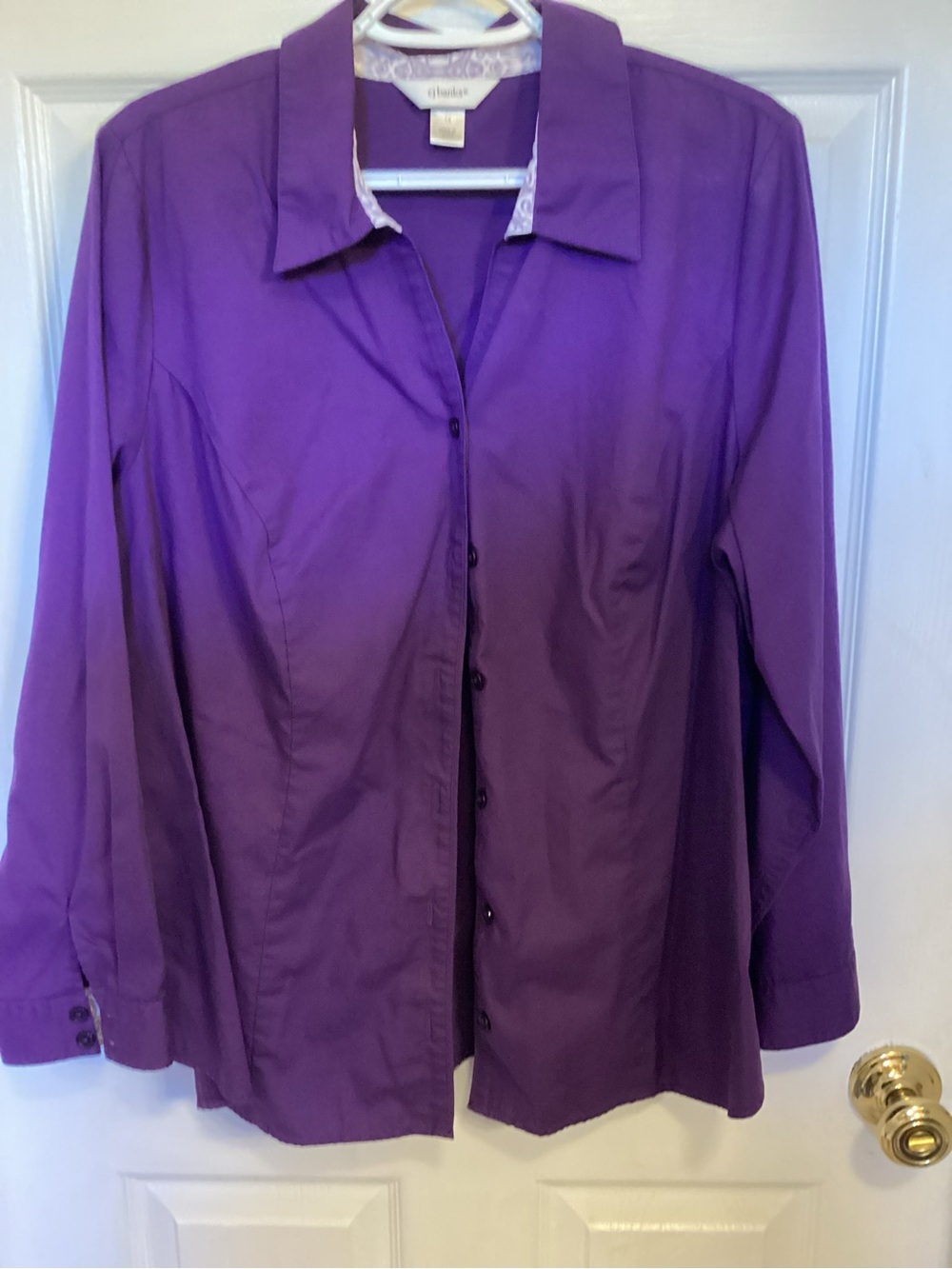 CJ Banks Purple Button-Front Women's Shirt